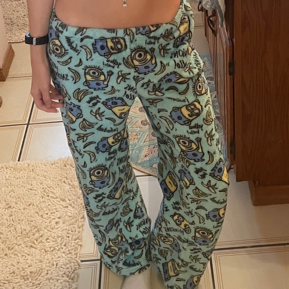 Minion Print Fleece Pajama Pants